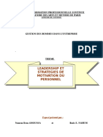 Leadership Et Strategies de Motivation Du Personnel