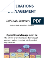 SELF STUDY - Operations Management