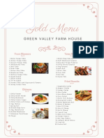 Gold Menu - Green Valley