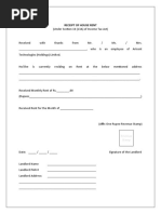 House Rent Receipt - Format