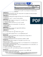 TD N°2 Relation Trigonometrique Dans Un Triangle