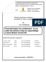 Caractérisation Du Revêtement D'une Aube Turbine À Base Nickel