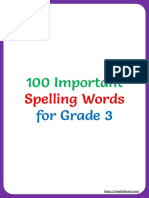 100 Important Spelling Words For Grade 3