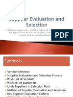 Supplier Evaluation and Selection