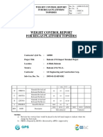 Weight Control Report For Regas Platform Topsides