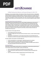 Arts Exchange Teaching Artist and Program Manager Job Descriptions