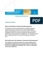 Frequently Asked Questions: What Is The Certificate in Commercial Credit Programme?