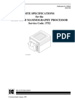 Kodak Min-R Mammography Processor: Site Specifications For The Service Code: 3752