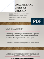 Approaches and Theories of Leadership