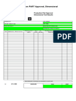 Production Part Approval Dimensional Test Results