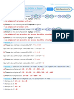 Fiche 29 Connaitre Les Multiples Et Les Diviseurs de Certains Nombres Correction