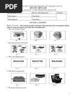 Thời gian làm bài: 120 phút (Không kể thời gian giao đề) Điểm bài thi Họ tên, chữ kí giám khảo Số phách