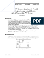 Using SEL Control Equations To Provide A Trip Coil Monitor Alarm in SEL-351, SEL-451, and SEL-751 Relays