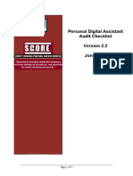 Personal Digital Assistant Audit Checklist June 2009: Page 1 of 7