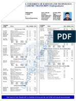 ACADEMIC TRANSCRIPT (Undergraduate) : National University of Sciences and Technology