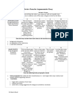 Peer Review Form For ARGUMENT ESSAY