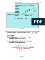 MPM2D - Trigonometry - Application of Right Triangles - W2011