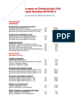 Costos de Mano de Obra 2010-2011