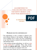 Algorithms To Programs:Specification, Top-Down Design and Step-Wise Refinement