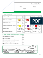 Teste 4º Ano - 1º Período 2º Teste