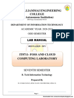 IT8711-FOSS and Cloud Computing Lab Manual Valliammai