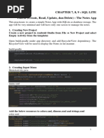 CRUD (Create, Read, Update, Dan Delete) With SQL LITE The Notes App