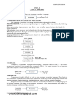 Unit - I Lexical Analysis Translator