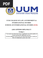 Uum College of Law, Government & International Studies School of International Studies A202 Gfpp2033 Diplomacy Group A