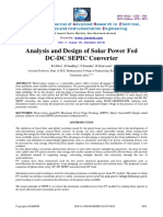 Analysis and Design of Solar Power Fed DC-DC SEPIC Converter