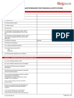 AML KYC Questionnaire For Financial Institutions