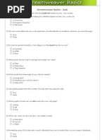 Dreamweaver Basics Online Quiz