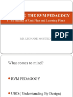 Revisiting The RVM Pedagogy: (The Making of Unit Plan and Learning Plan)