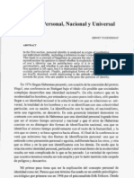 Identidad Personal, Nacional y Universal - Ernst Tugendhat