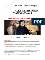 7º Ano Atividade Hist 7 Ano 5 Reforma e Contrarreforma Camila