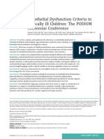 Endothelial Dysfunction Criteria in Critically Ill Children