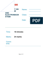 Magnetism and Electromagnetism Questions