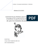 Comment Le Jeu D'échecs Peut-Il Permettre D'améliorer Les Performances Des Élèves de Cycle 3 en Résolution de Problèmes ?