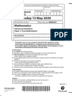 Edexcel As October 2020 Maths Paper 1