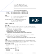 Standard Dimensions For Digital Images