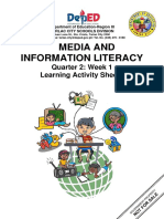 Media and Information Literacy: Quarter 2: Week 1 Learning Activity Sheets