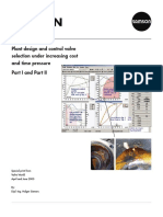 Samson: Plant Design and Control Valve Selection Under Increasing Cost and Time Pressure Part I and Part II