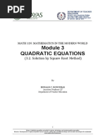 Module 3 Quadratic Equations