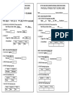 Physical Fitness Test Score Card Physical Fitness Test Score Card