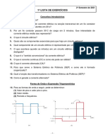 1 Lista de Exercícios: Atravessado Por 10 Coulombs em 20 S?