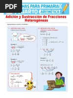 Suma y Resta de Fracciones Heterogéneas para Cuarto de Primaria