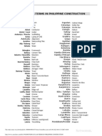 Philippine Construction Terms