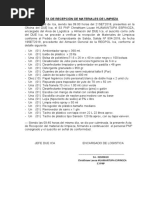 Acta de Recepción de Materiales de Limpieza