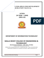 PROGRAMMING FOR APPLICATION DEVELOPMENT Lab Manual 2021-22