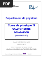 Ipsa Cours de Physique II Calorimetrie + Dilatation 2014-2015