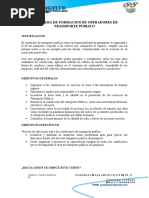 Programa Formacion Operadores Transporte Publico